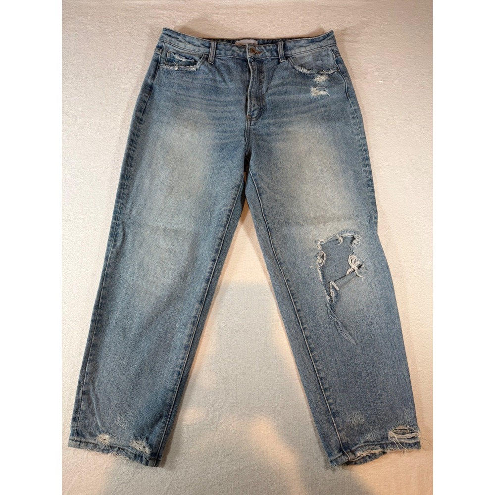 Vervet Los Angeles High Rise Straight Distressed Jeans Light Wash VT1099 Size 32